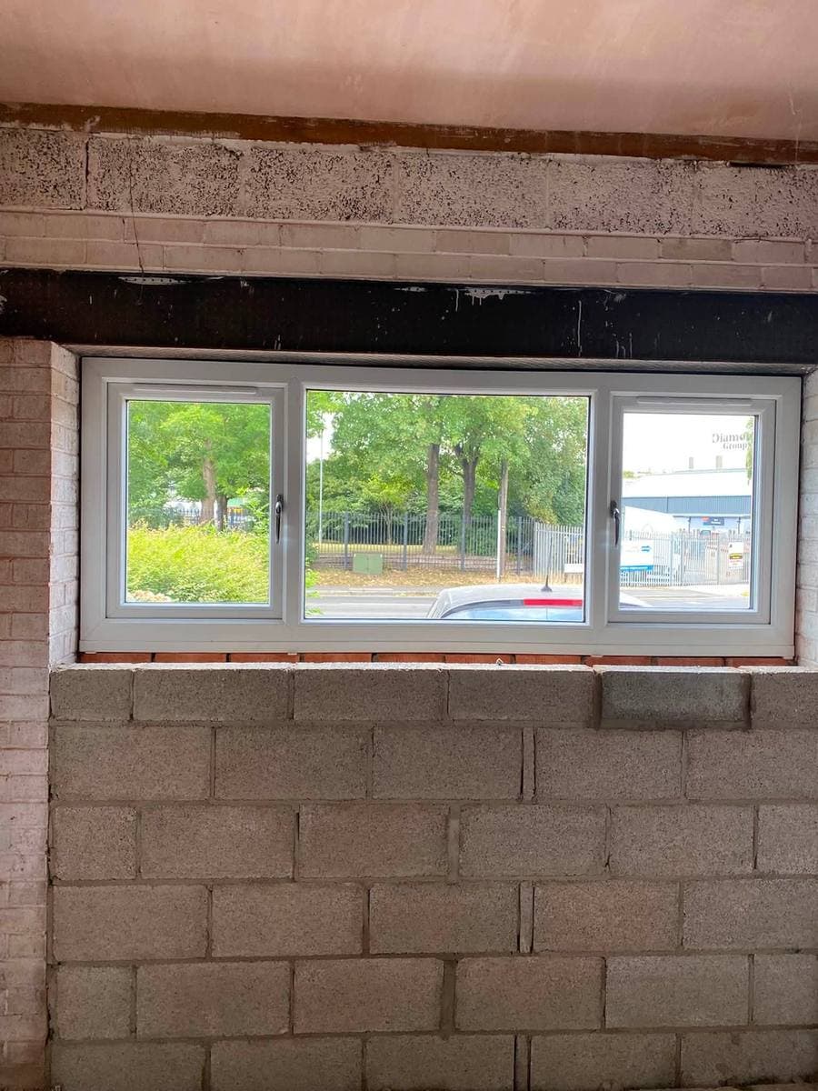 A new window bedded into a blockwork opening